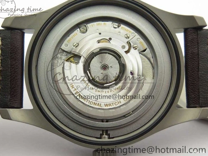 MIROTIME 0310 SmartChoice Mark XVIII IW327006 Titanium M+F 1:1 Best Edition Black Dial on Brown Leather Strap A 7145